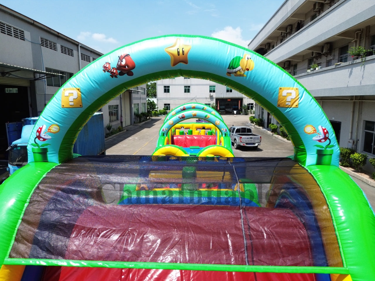 Obstáculo Inflable Temático Mario Bros 21m De Largo
