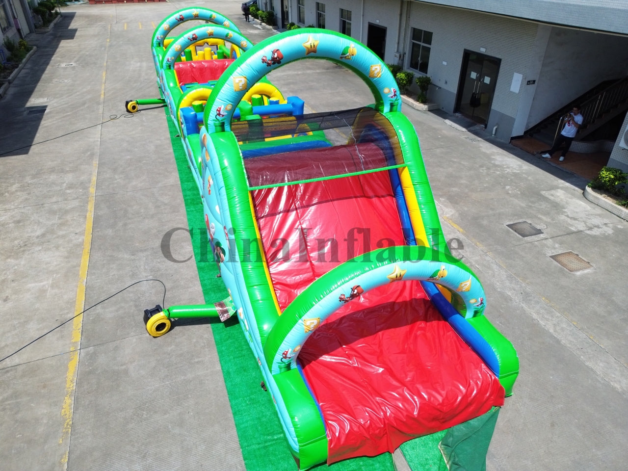 Obstáculo Inflable Temático Mario Bros 21m De Largo