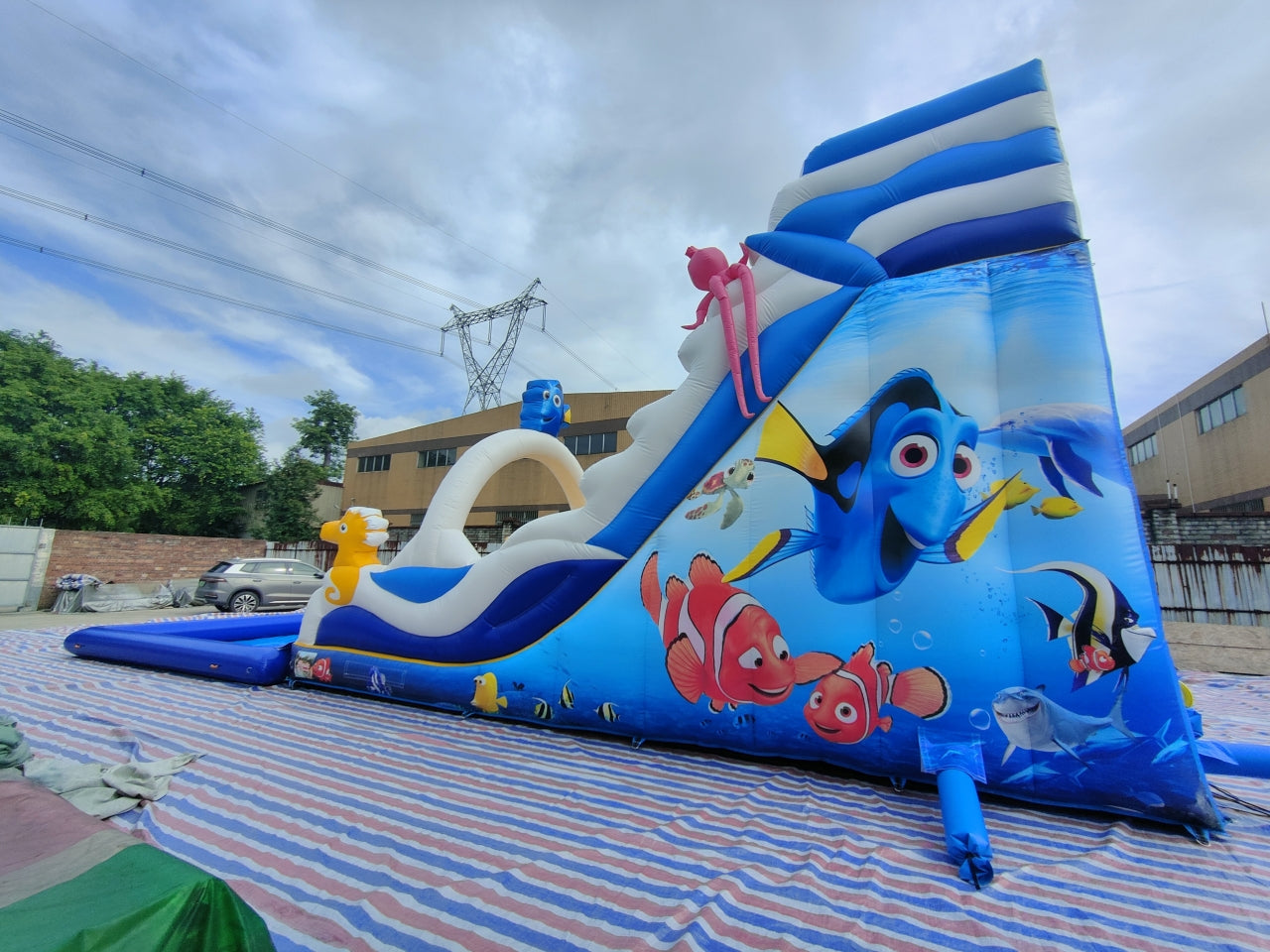 Tobogán Inflable Acuático Temático Acario