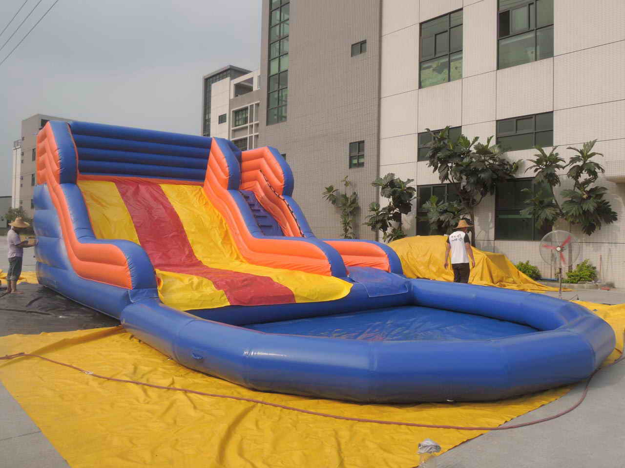 Tobogán Inflable Acuático Con Piscina Redonda