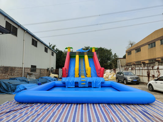 Inflatable Slide With Swimming Pool