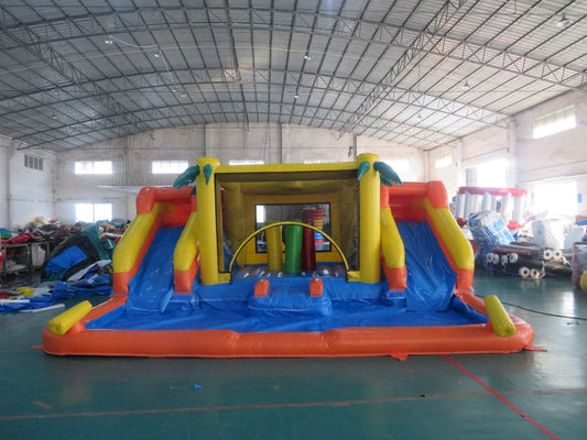 Tobogán Inflable Acuático Con Piscina Peque