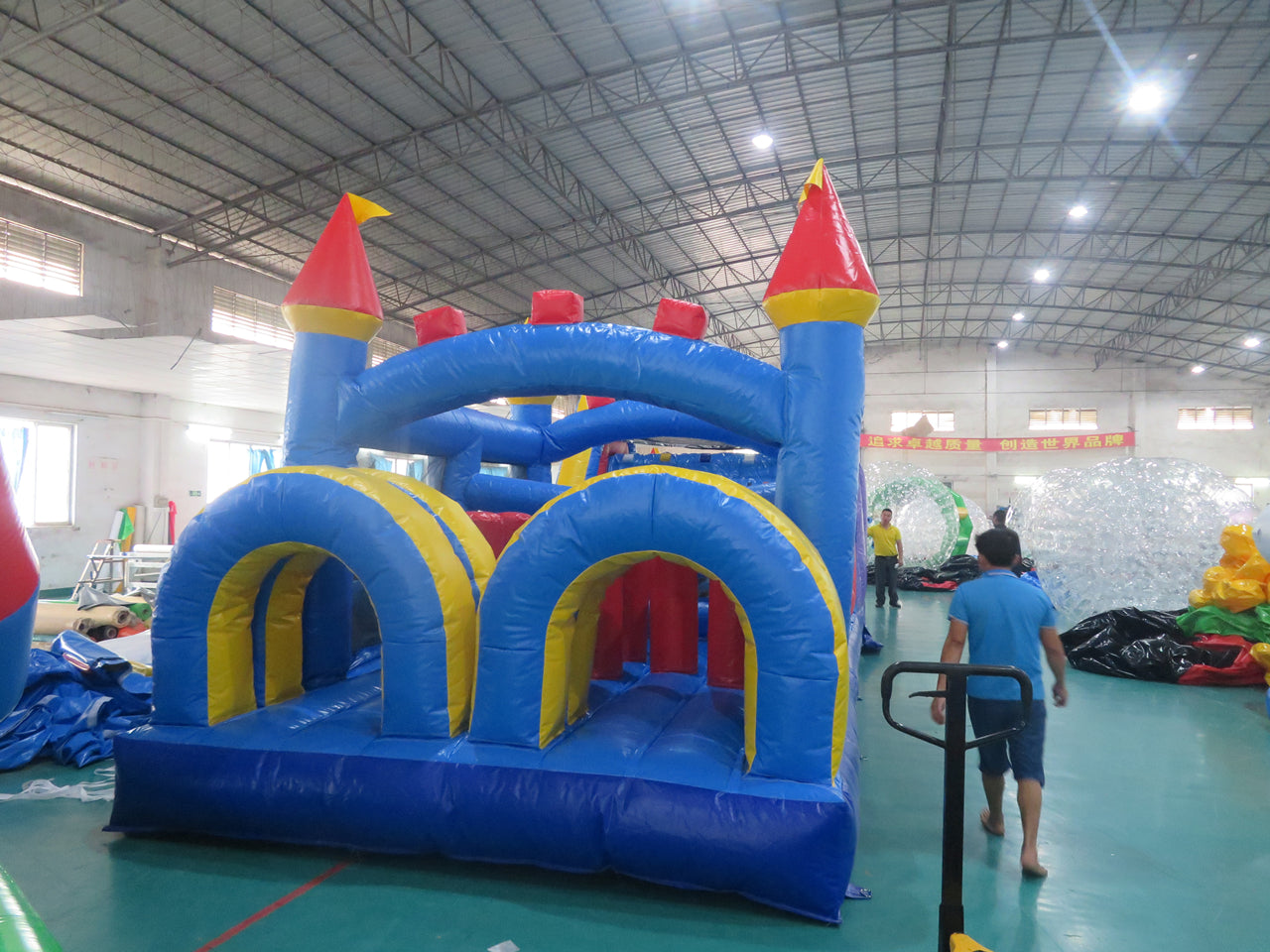 Inflatable Obstacle Course With Slide