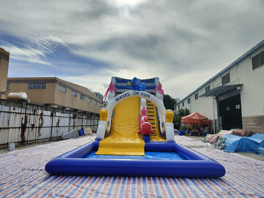 Tobogán Inflable Acuático Temático Acario